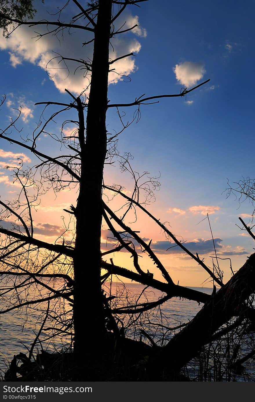 Magnificent sunset in a wild place at the north seaside. Magnificent sunset in a wild place at the north seaside