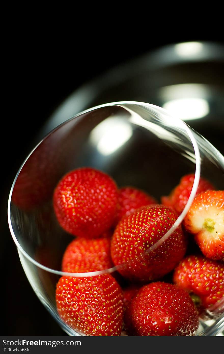 Strawberry in glass bowl