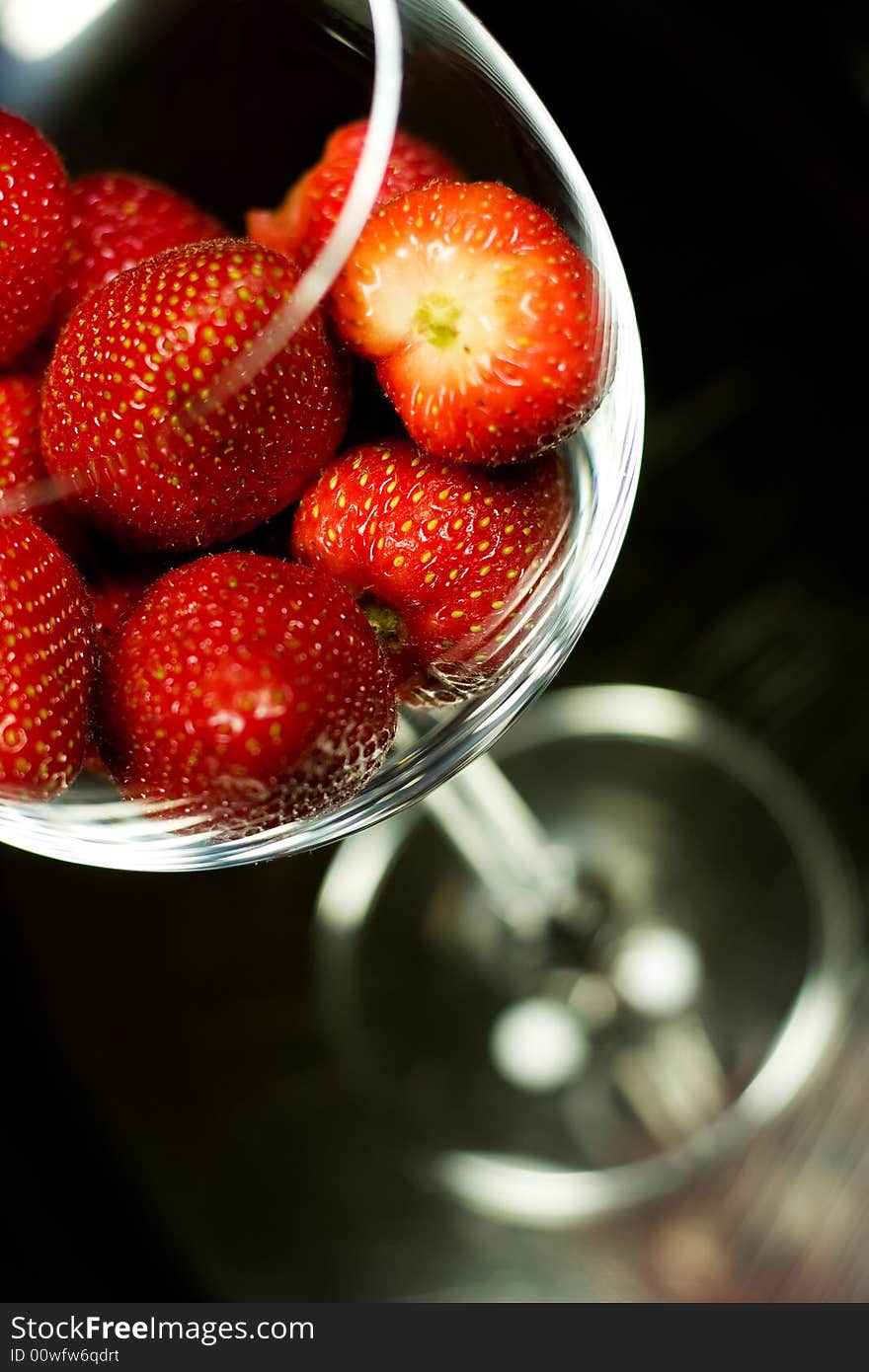 Strawberry in glass bowl