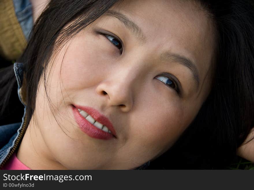 Close-up of beautiful woman face