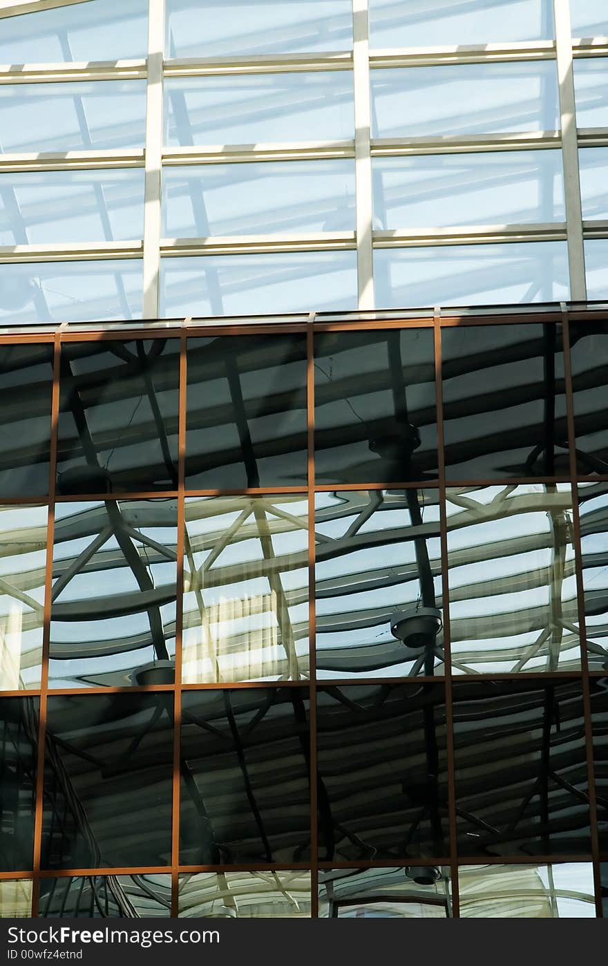 Transparent ceiling of an modern office building. Transparent ceiling of an modern office building