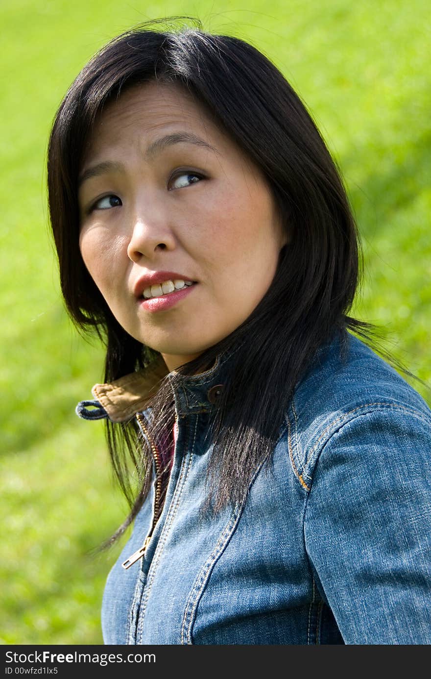 Portrait of young attractive woman outdoors. Portrait of young attractive woman outdoors