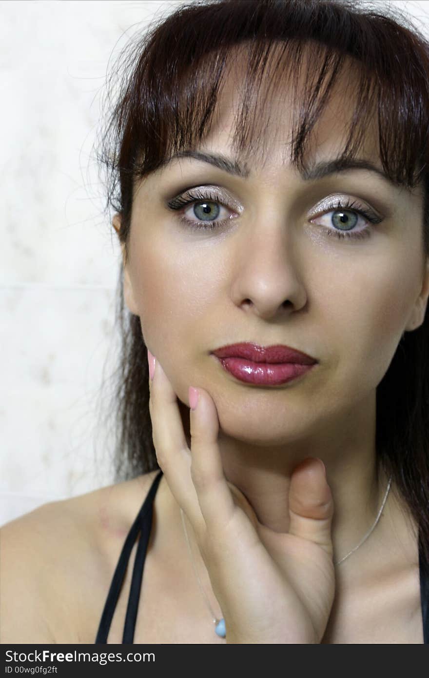 Young woman with green eyes posing. Young woman with green eyes posing