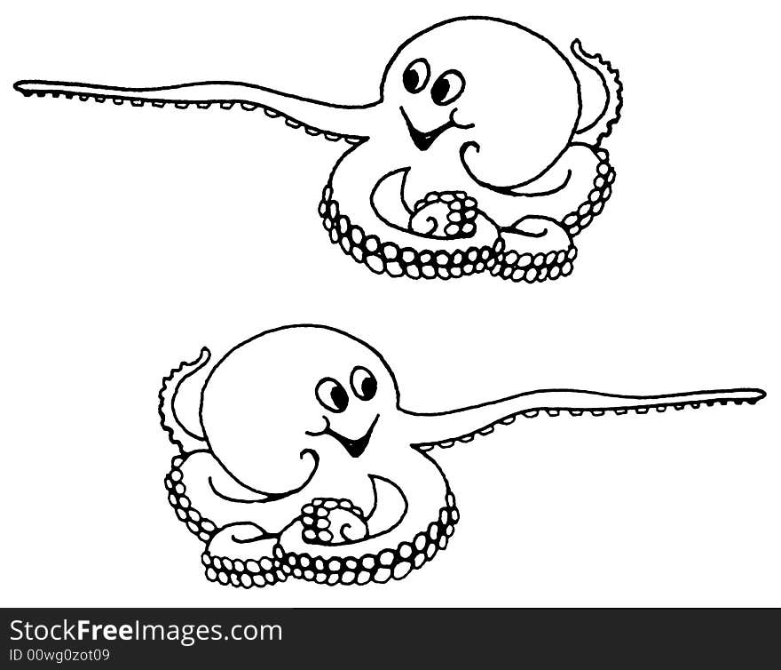 Cute little octopus, reaching out and smiling