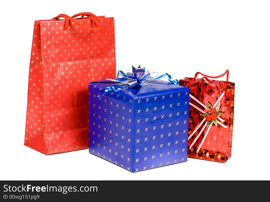 Gifts isolated on a white background. Clipping path included. Gifts isolated on a white background. Clipping path included.