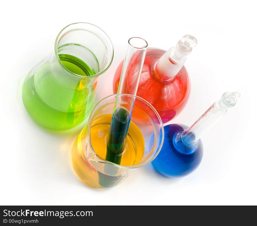 Various Colorful Flasks