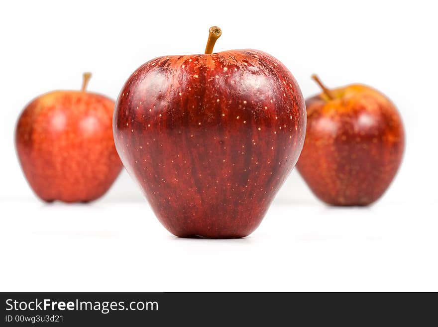 Red apples isolated on a white background