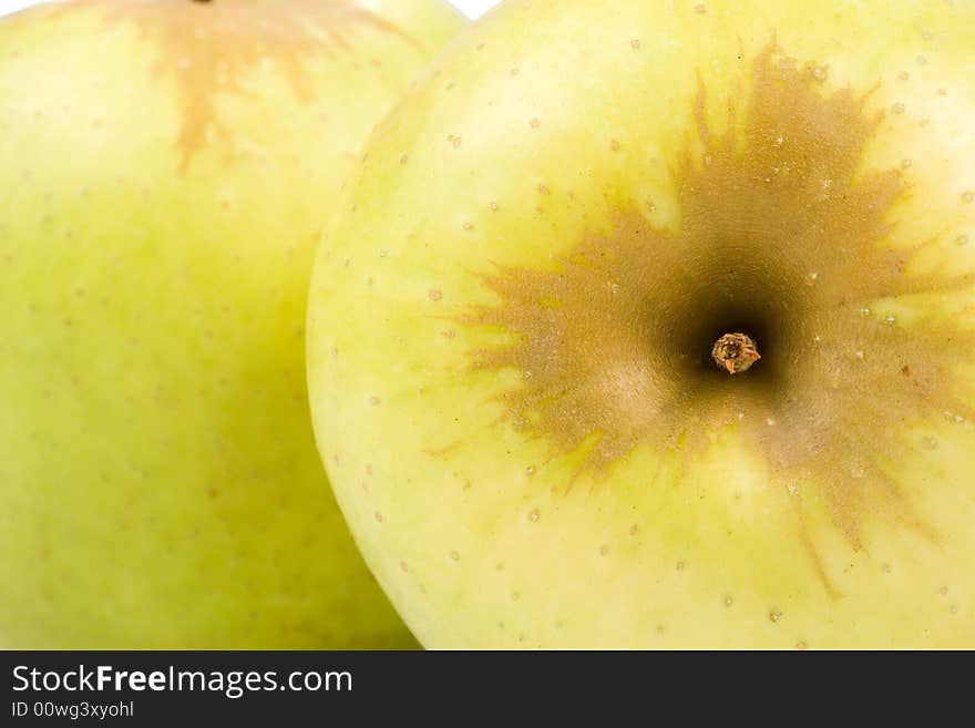 Fresh green apples isolated on a white background