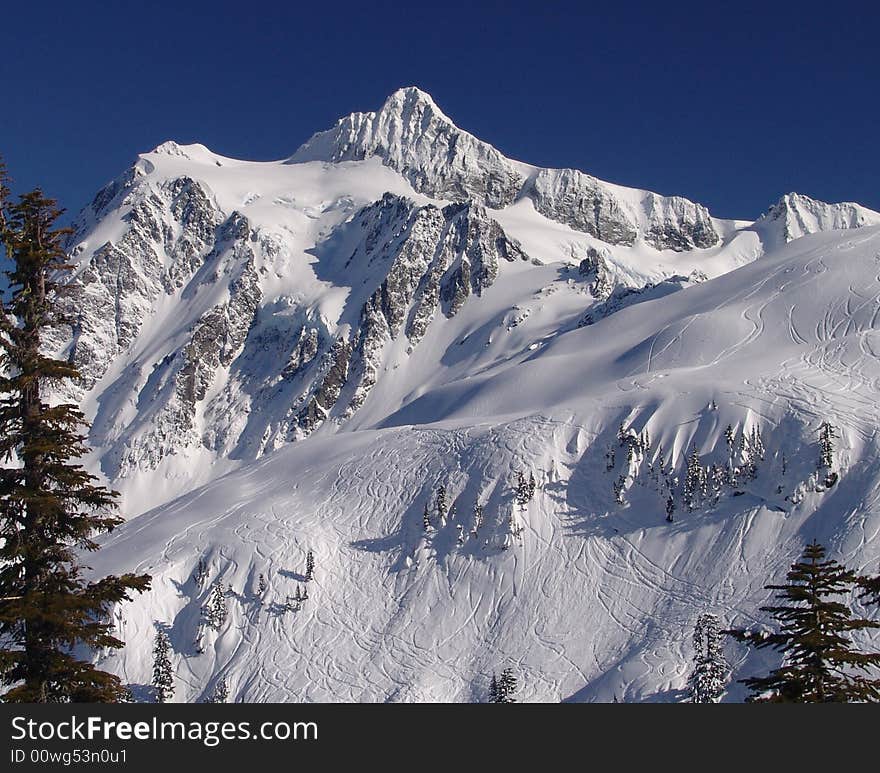 Skiing near Shuksan