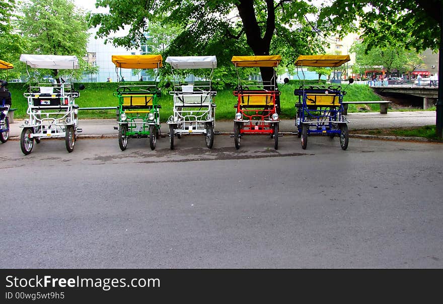 Cab bicycle in many colors