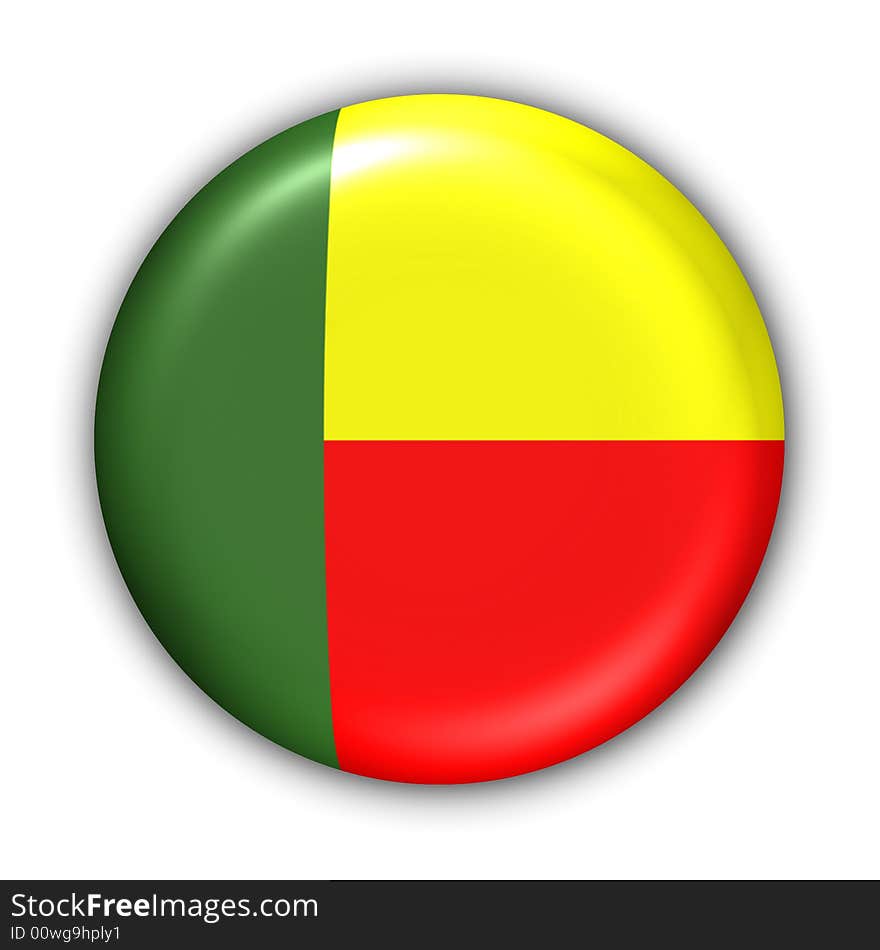 World Flag Button Series - Africa - Benin (With Clipping Path). World Flag Button Series - Africa - Benin (With Clipping Path)