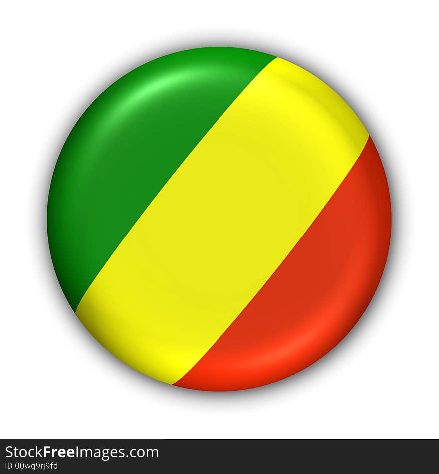 World Flag Button Series - Africa - Congo Republic (With Clipping Path). World Flag Button Series - Africa - Congo Republic (With Clipping Path)