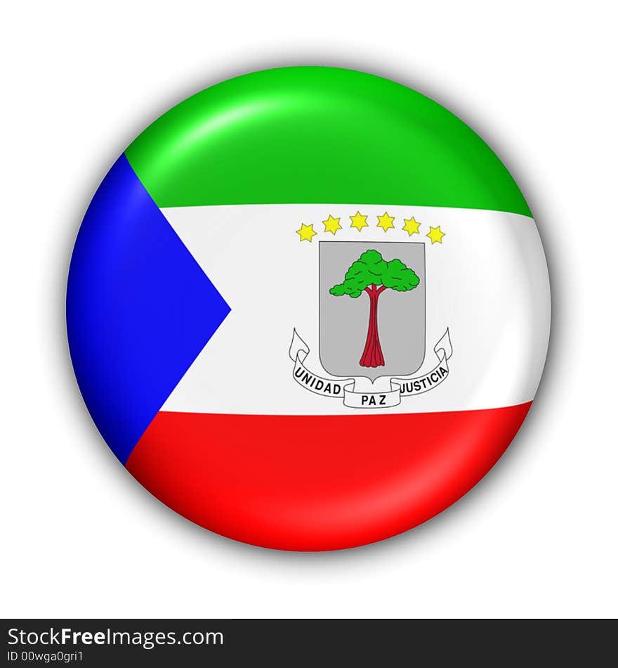 World Flag Button Series - Africa - Equatorial Guinea (With Clipping Path). World Flag Button Series - Africa - Equatorial Guinea (With Clipping Path)