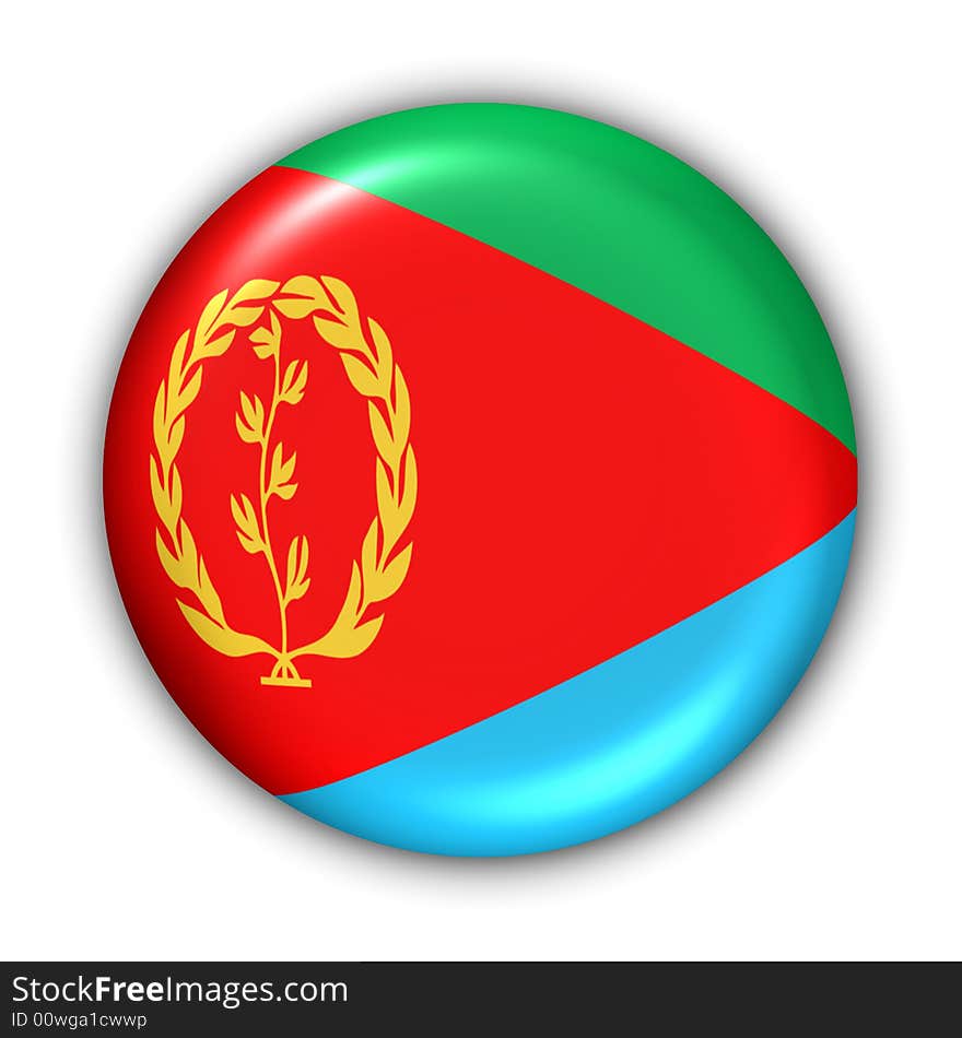 World Flag Button Series - Africa - Eritrea (With Clipping Path). World Flag Button Series - Africa - Eritrea (With Clipping Path)