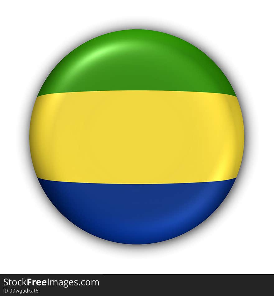 World Flag Button Series - Africa - Gabon (With Clipping Path). World Flag Button Series - Africa - Gabon (With Clipping Path)