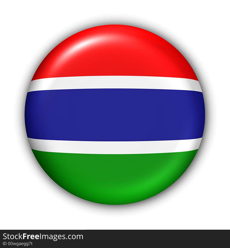 World Flag Button Series - Africa - Gambia (With Clipping Path). World Flag Button Series - Africa - Gambia (With Clipping Path)