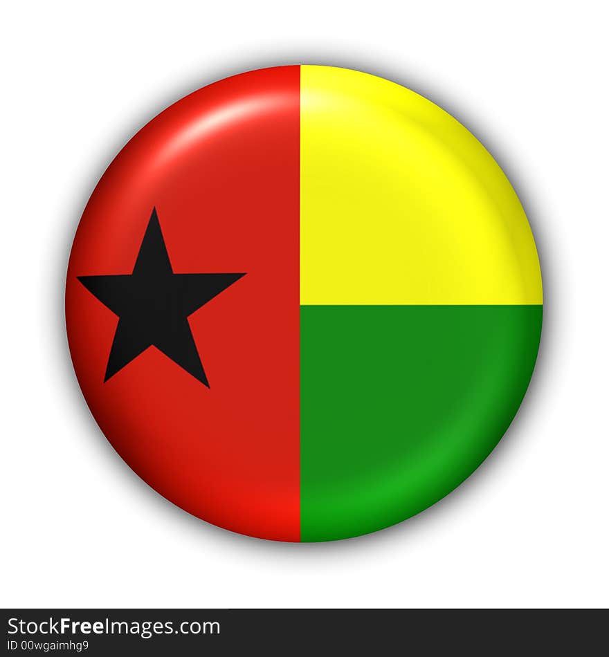 World Flag Button Series - Africa - Guinea Bissau (With Clipping Path). World Flag Button Series - Africa - Guinea Bissau (With Clipping Path)