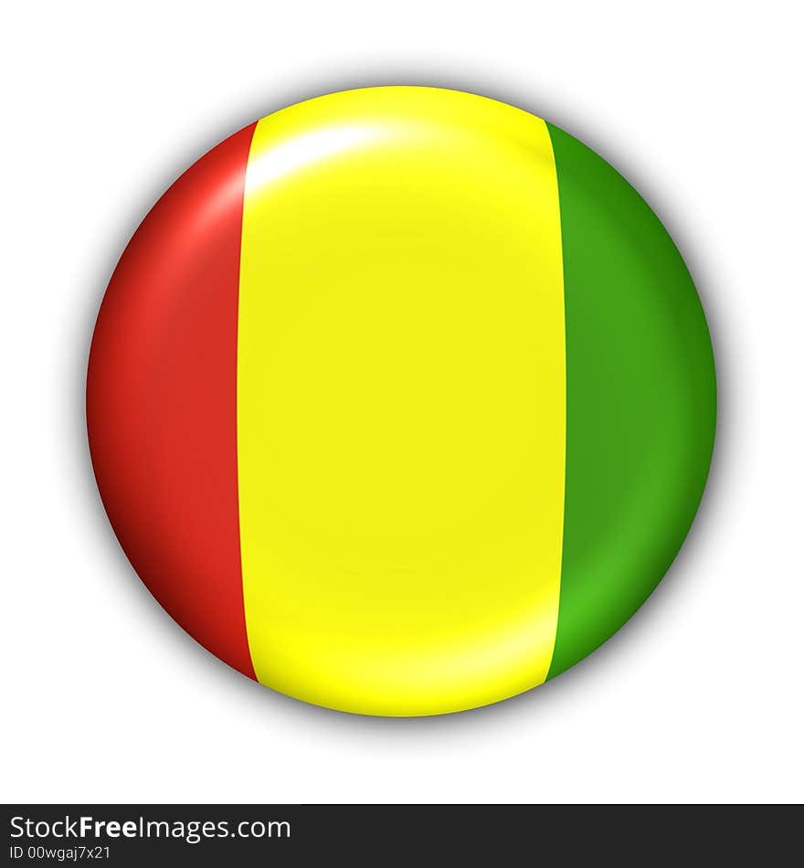 World Flag Button Series - Africa - Guinea (With Clipping Path). World Flag Button Series - Africa - Guinea (With Clipping Path)