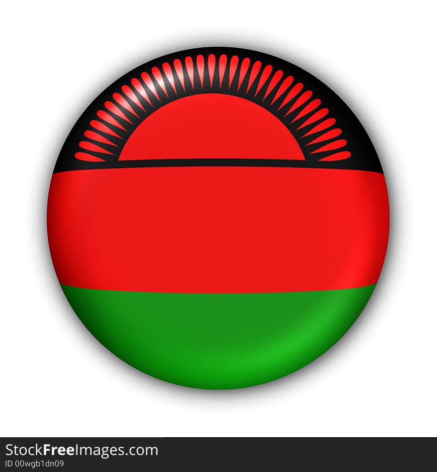 World Flag Button Series - Africa/Asia - Malawi (With Clipping Path). World Flag Button Series - Africa/Asia - Malawi (With Clipping Path)