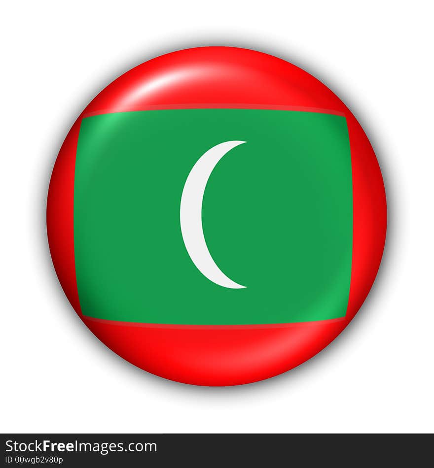 World Flag Button Series - Africa/Asia - Maldives (With Clipping Path). World Flag Button Series - Africa/Asia - Maldives (With Clipping Path)