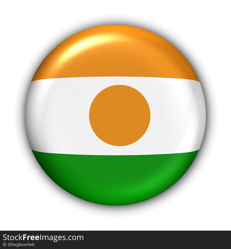 World Flag Button Series - Africa - Niger (With Clipping Path). World Flag Button Series - Africa - Niger (With Clipping Path)