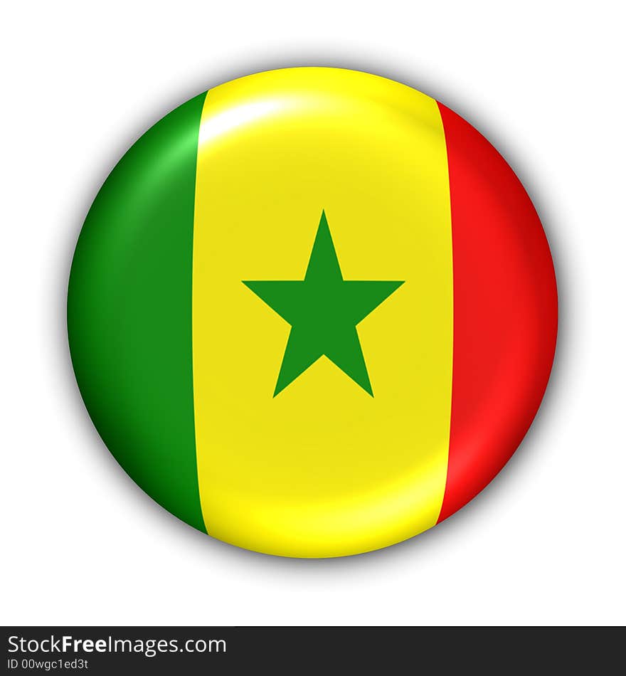 World Flag Button Series - Africa - Senegal (With Clipping Path). World Flag Button Series - Africa - Senegal (With Clipping Path)