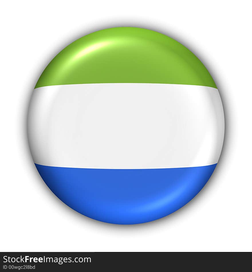 World Flag Button Series - Africa - Sierra Leone (With Clipping Path). World Flag Button Series - Africa - Sierra Leone (With Clipping Path)