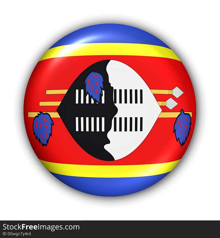 World Flag Button Series - Africa - Swaziland (With Clipping Path). World Flag Button Series - Africa - Swaziland (With Clipping Path)