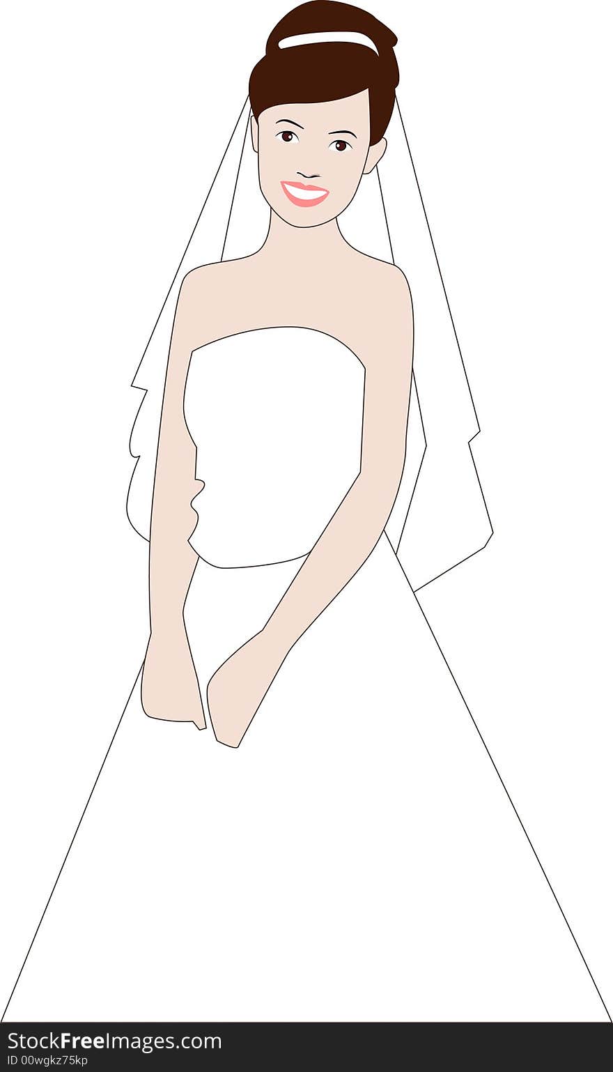 Fashion Bride Drawing. Vector Illustration. Fashion Bride Drawing. Vector Illustration.