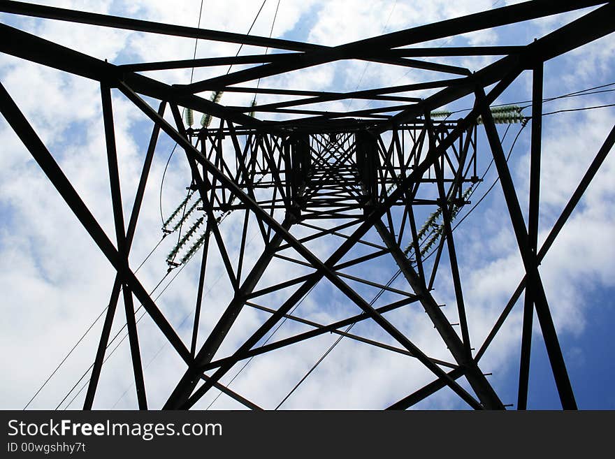 Energy tower on blue sky. Energy tower on blue sky