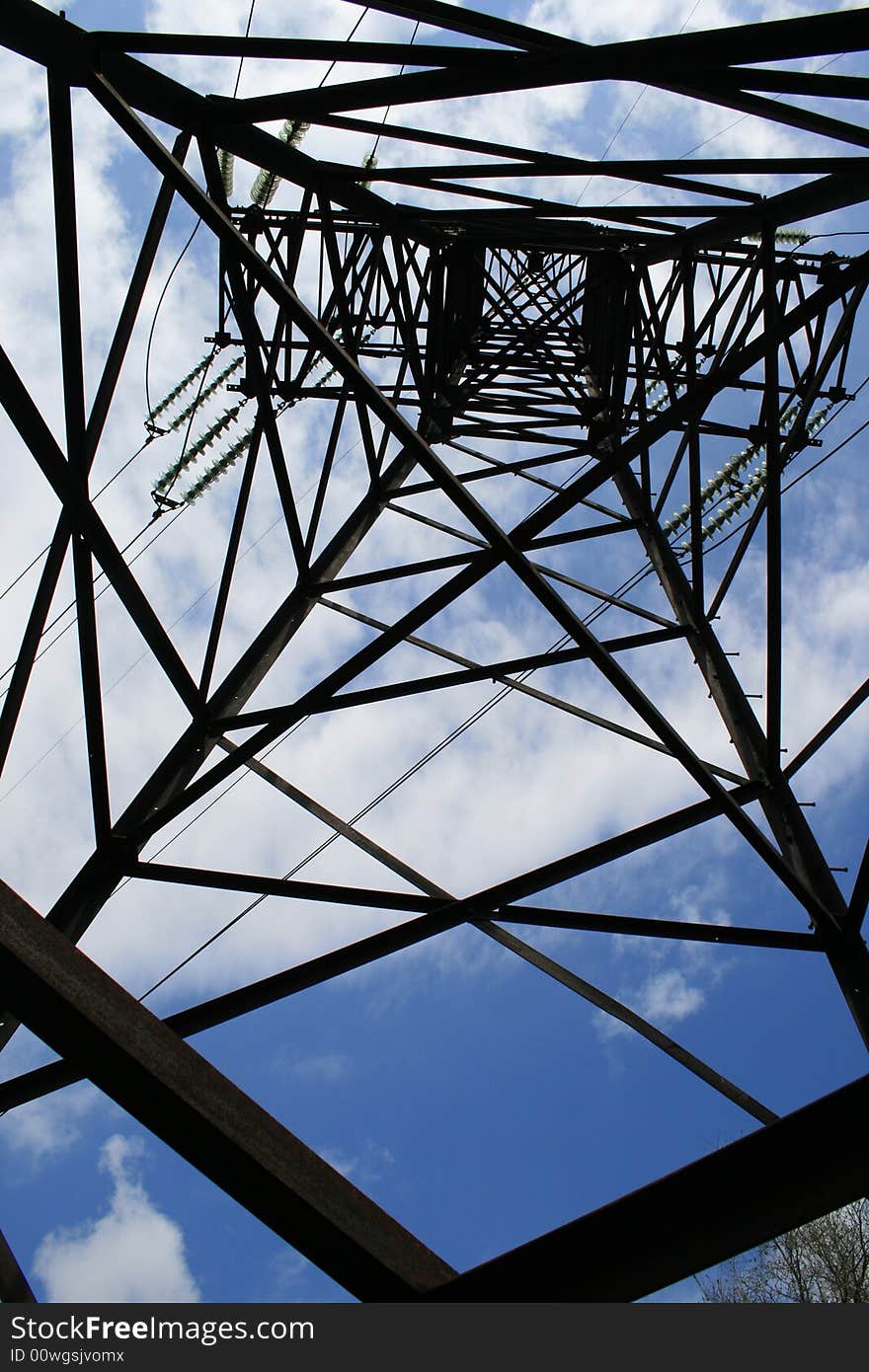 Energy tower on blue sky. Energy tower on blue sky