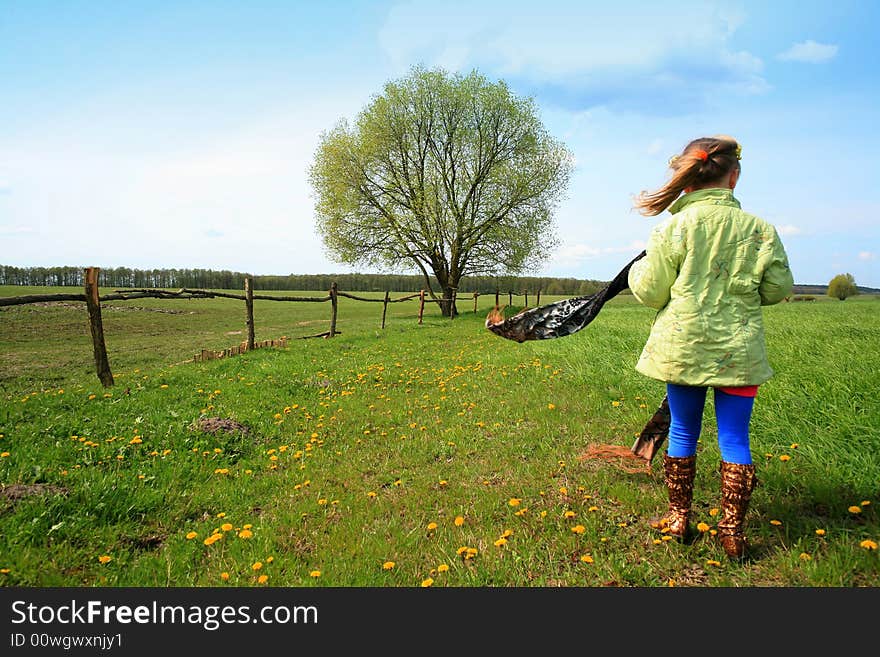 Girl in a field