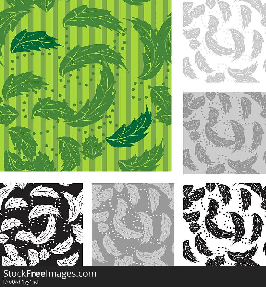 Foliage wallpaper, seamless, vector illustration