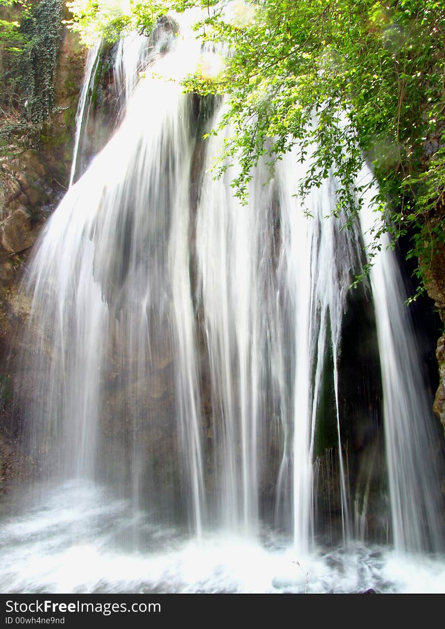 The most powerful waterfall in Crimean mountains.