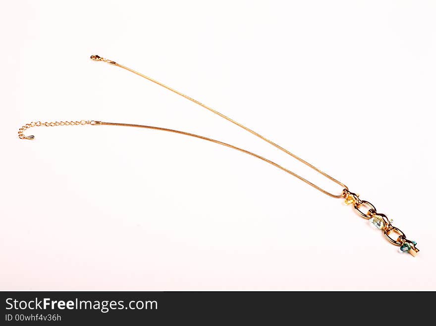 A necklace on white background