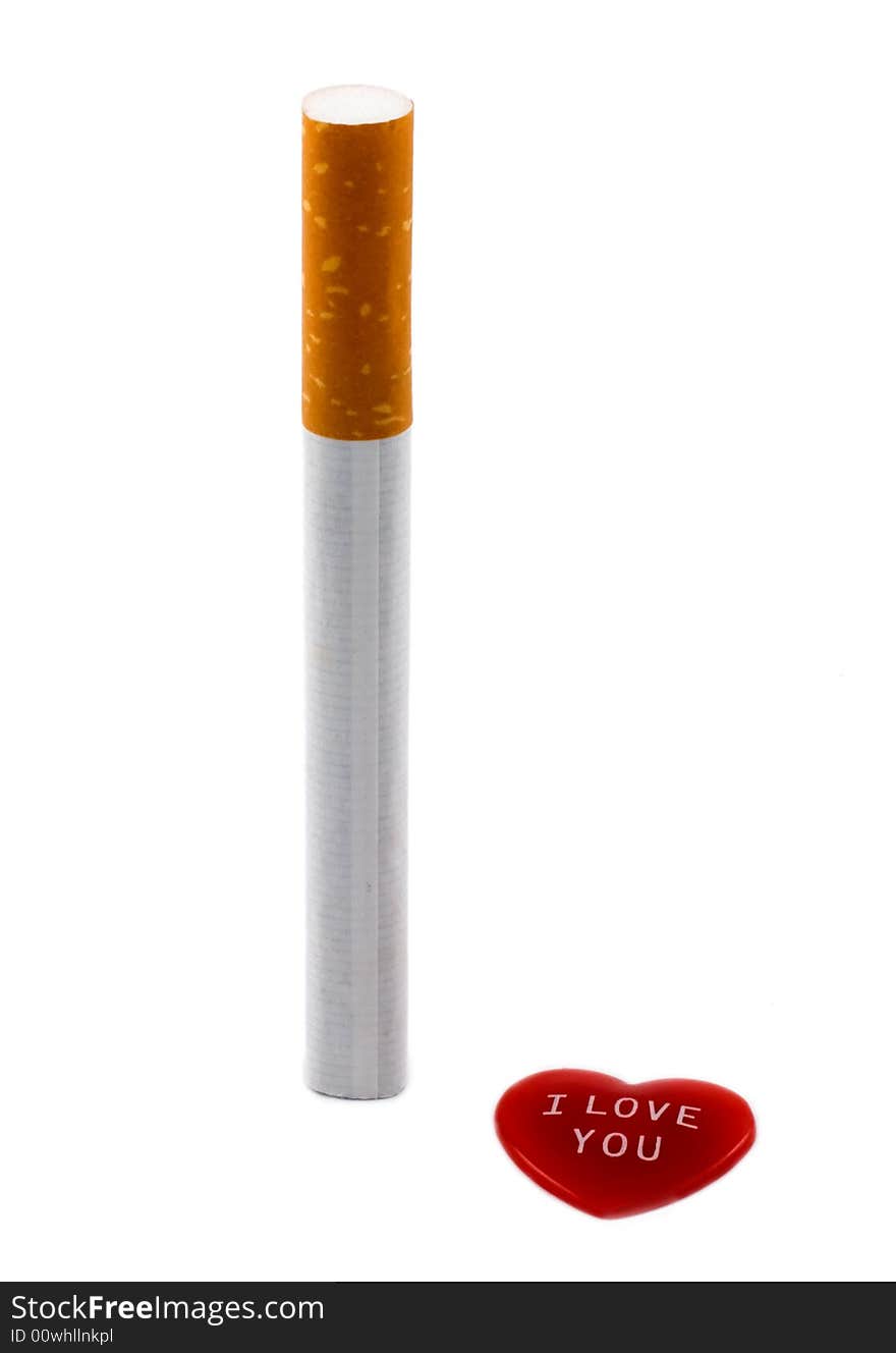 Cigarette and red heart