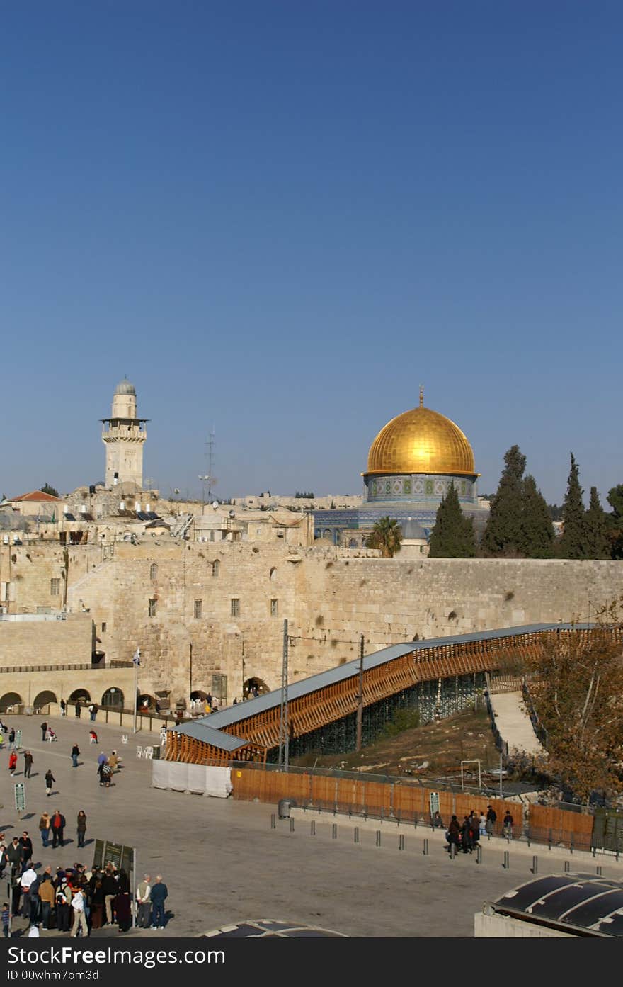 Gold Dome of the rock (The Mosque of Omar ) in Jerusalem holy old city