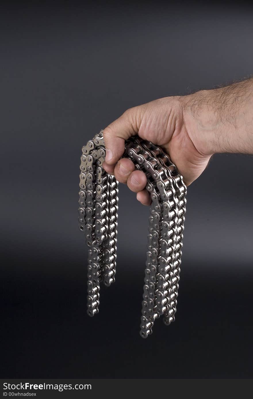 Hand With Metal Link Chain