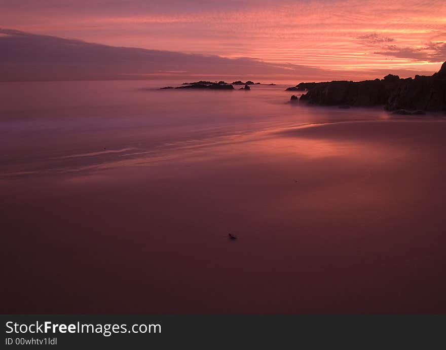 Sunset at Crescent Bay Beach - Laguna Beach, California. Sunset at Crescent Bay Beach - Laguna Beach, California