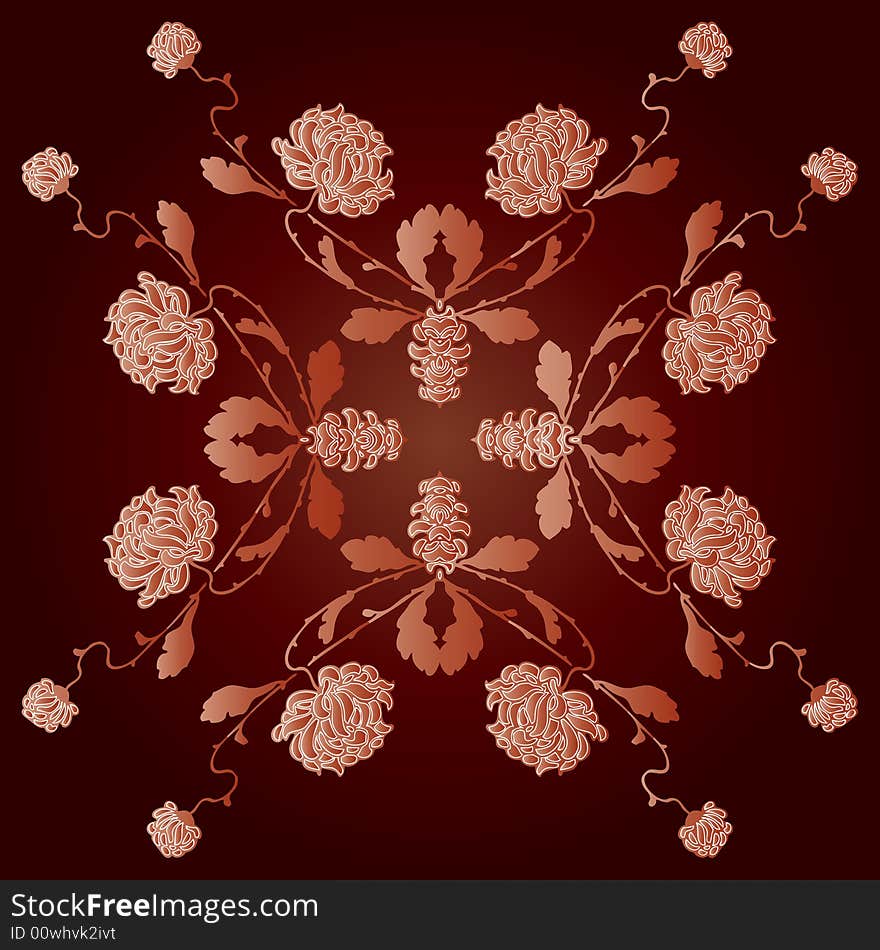 Abstract floral ornament - graphic illustration