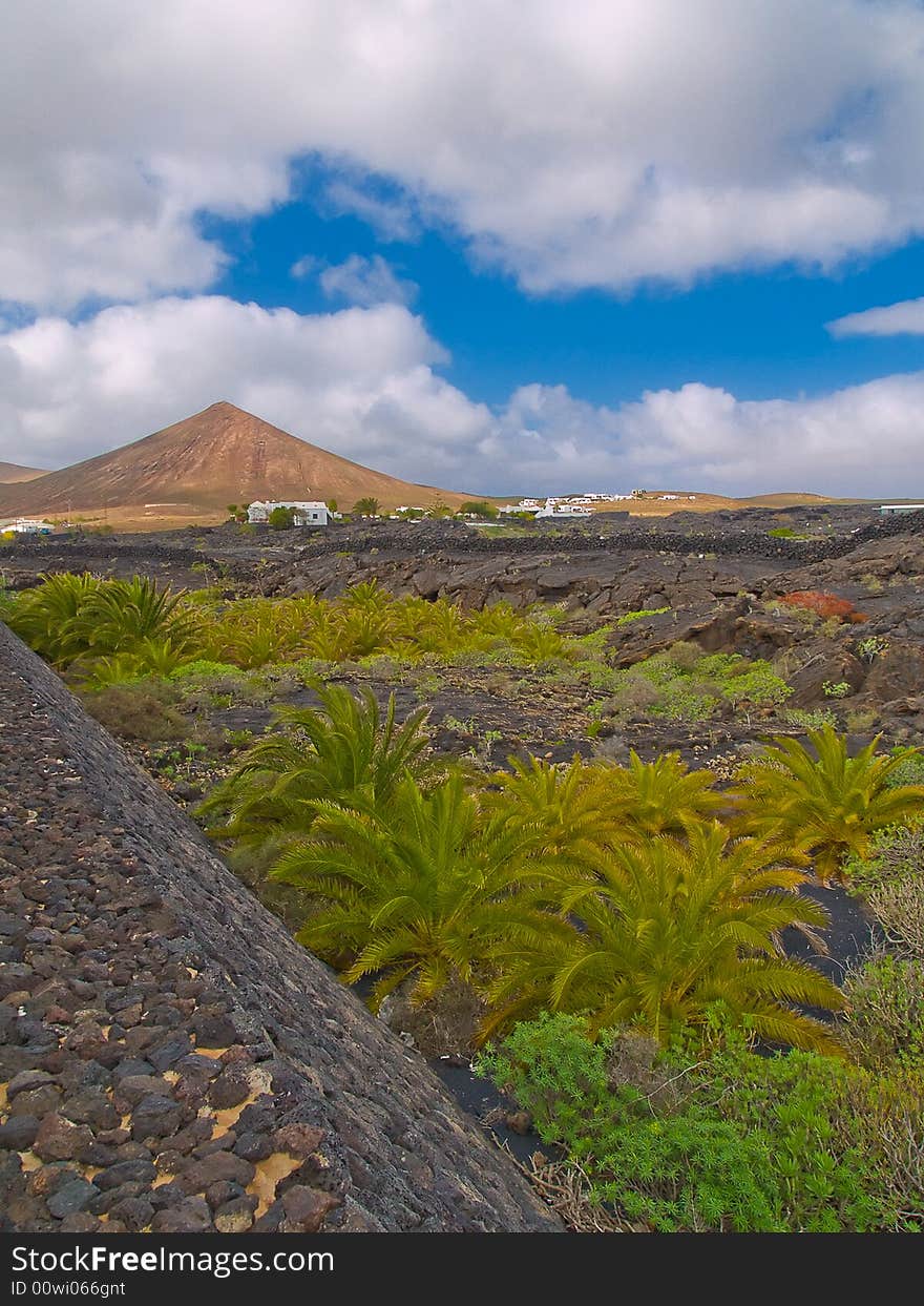 Lanscape of volcanic island, Lanzarote, Canary island. Lanscape of volcanic island, Lanzarote, Canary island