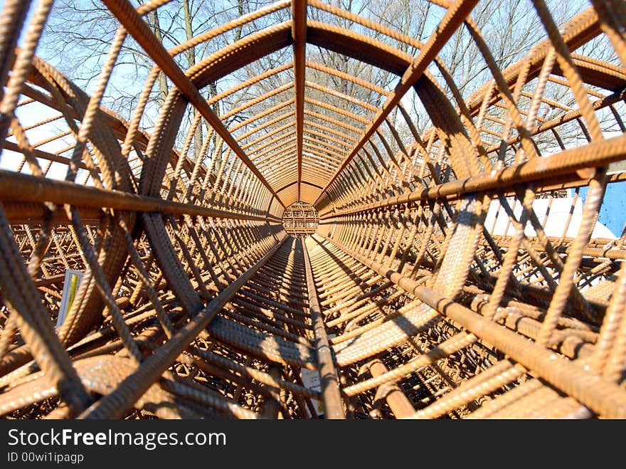 Steel reinforcement rods being used in the ongoing harbour improvements