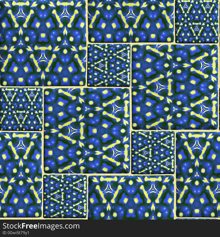 Seamless pattern on a fabric. Geometrical figures. Good for replicate.