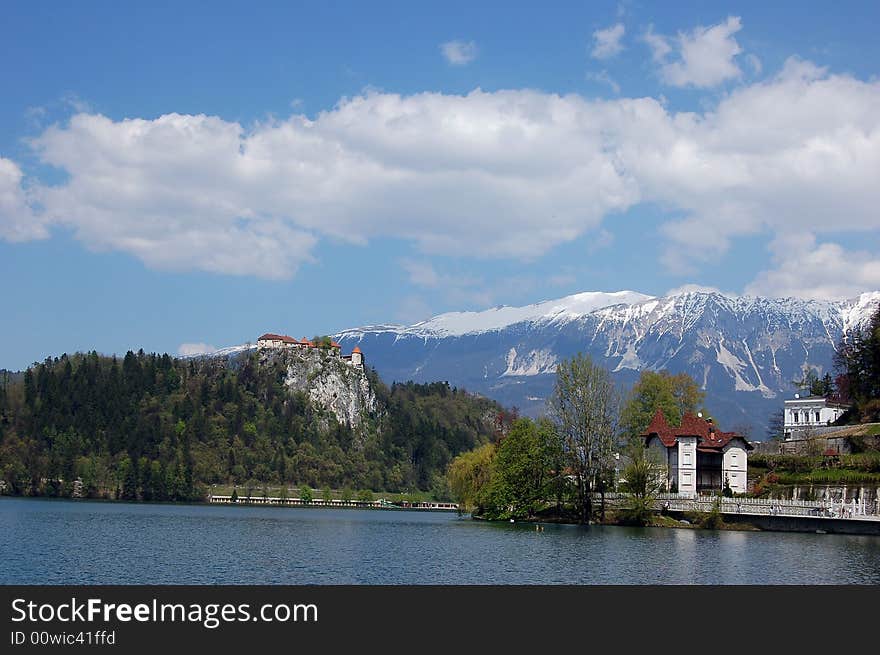 View on the castle in Bled in Slovenia. View on the castle in Bled in Slovenia