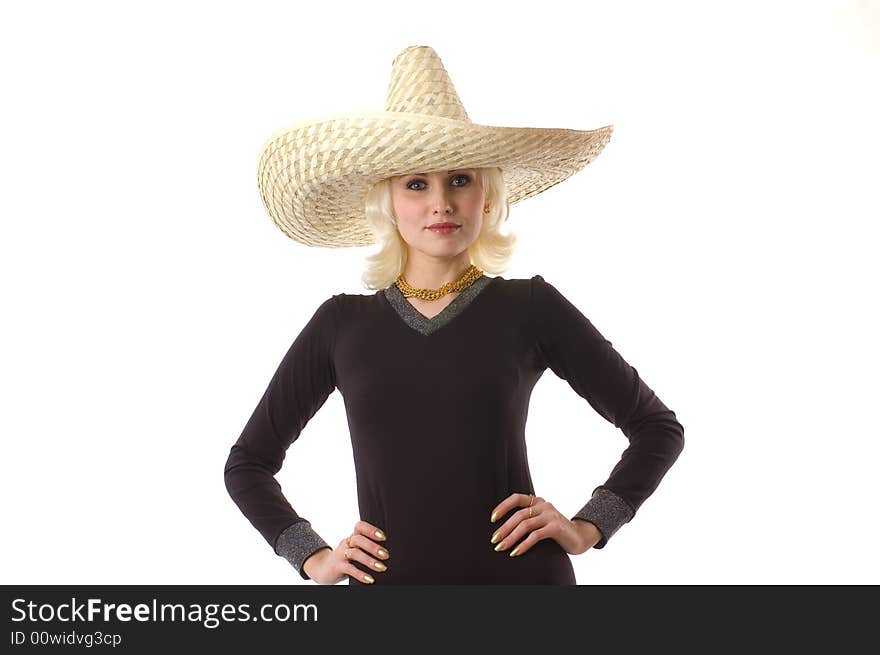 Pretty Blond In Big Hat.