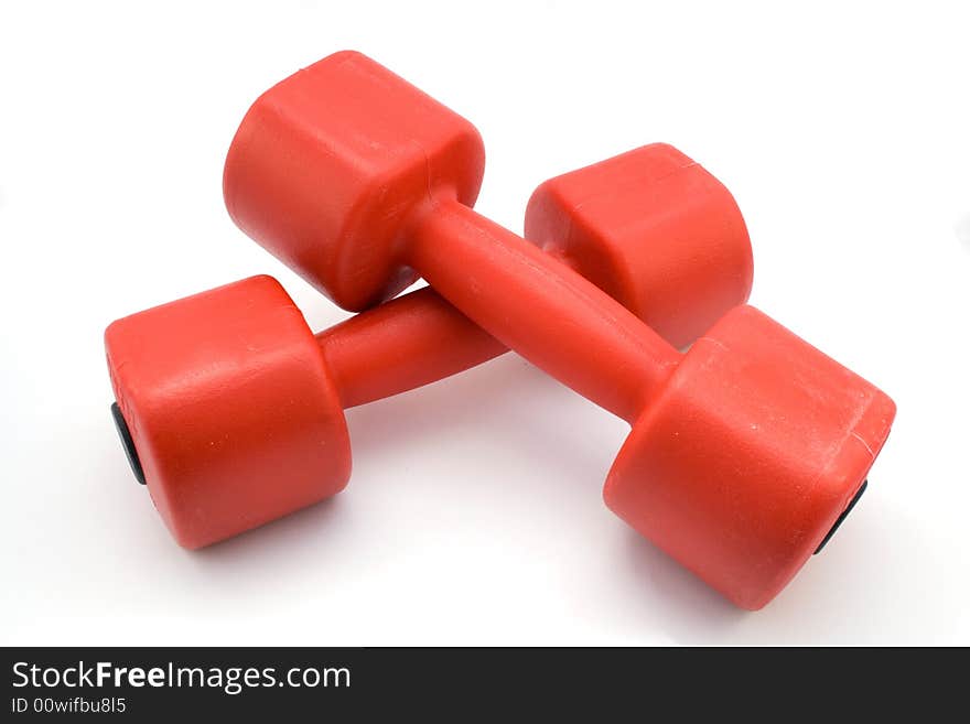 Two dumbbells isolated on white