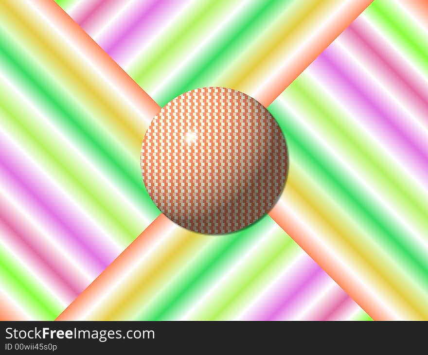 A sphere on an abstract coulored background. A sphere on an abstract coulored background