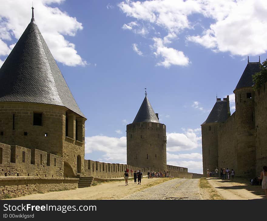 The fortified town of Carcassonne. The fortified town of Carcassonne.