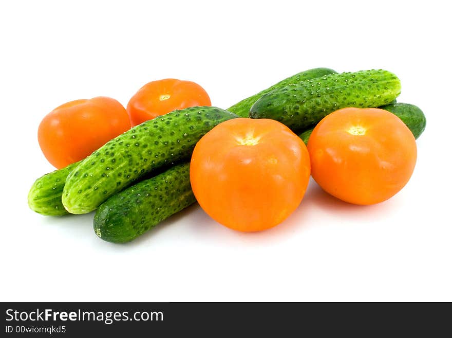 Tomatoes and cucumbers