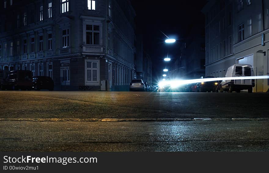 Urban scene at night in vienna. Urban scene at night in vienna